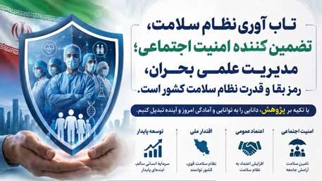  تاب‌آوری نظام سلامت، تضمین‌کننده امنیت اجتماعی؛ مدیریت علمی بحران؛ رمز بقا و قدرت نظام سلامت کشور است.